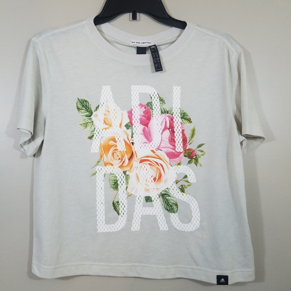 Adidas Crop Top Floral Graphic